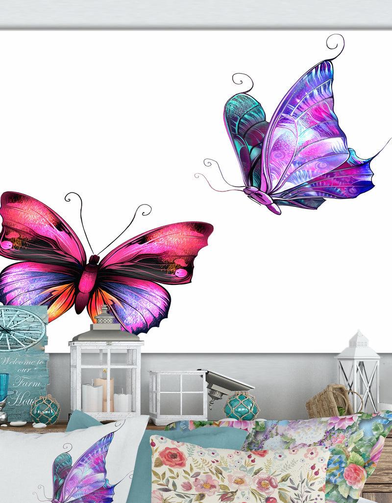 designq Butterflies - Cottage Canvas Wall Art