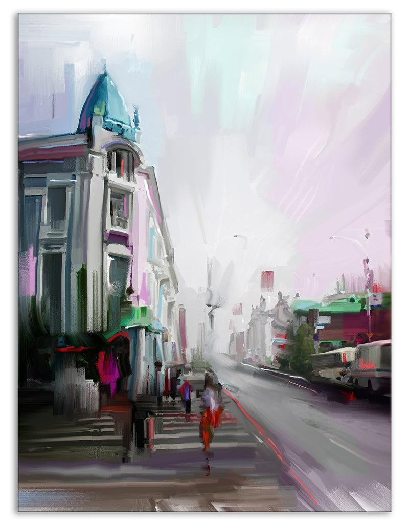 Designq City Street - Cityscape Canvas Artwork Print