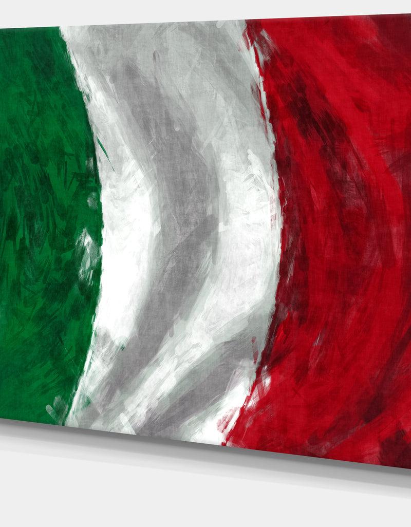 Designq Italy Flag - Contemporary Canvas Art Print