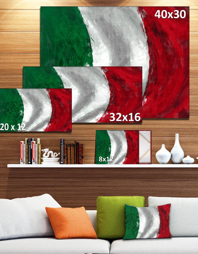 Designq Italy Flag - Contemporary Canvas Art Print