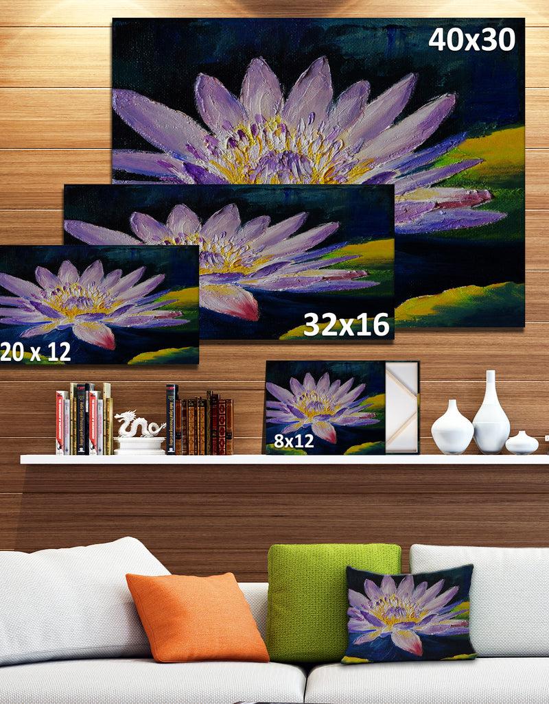 Designq Purple Lotus Flower - Floral Canvas Print