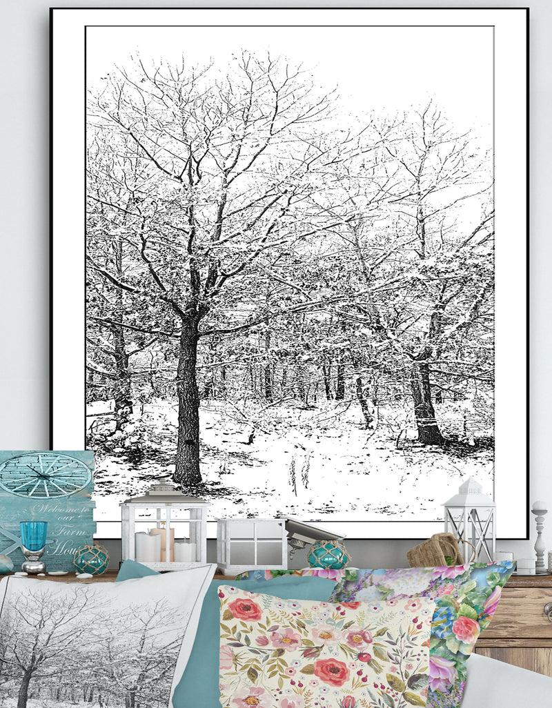 designq Silent Snow Fall - Cottage Canvas Artwork