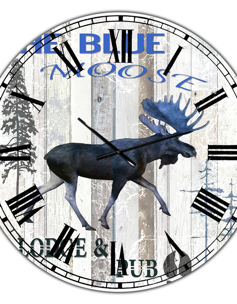 Designq The Blue Moose - Large Cottage Wall Clock