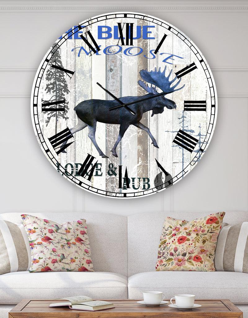 designq The Blue Moose - Large Cottage Wall Clock