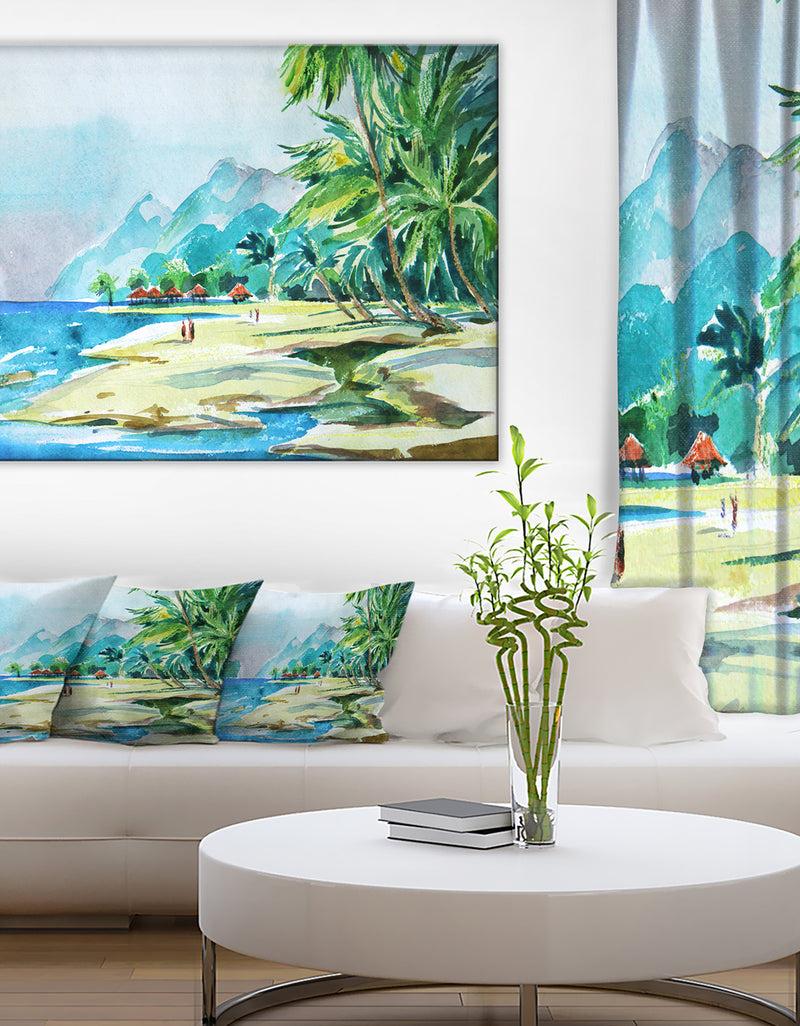 designq View from Shore - Landscape Canvas Art Print