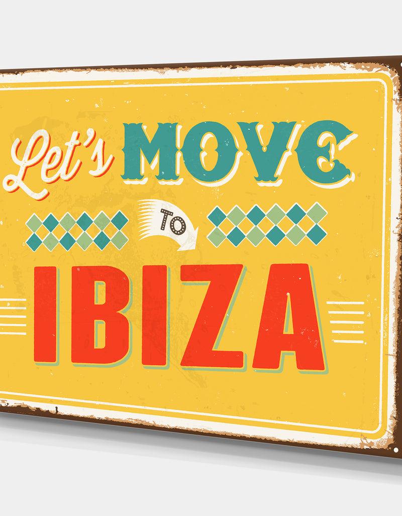 Designq Vintage Ibiza Sign - Cottage Canvas Wall Art