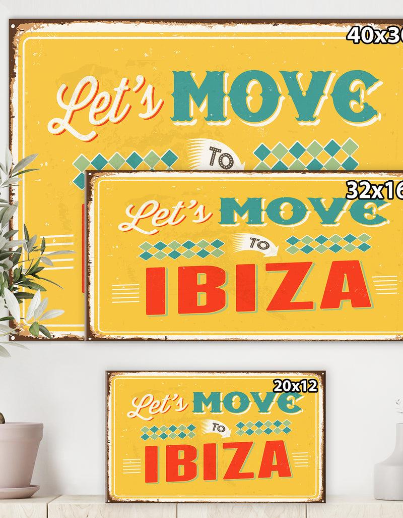 Designq Vintage Ibiza Sign - Cottage Canvas Wall Art