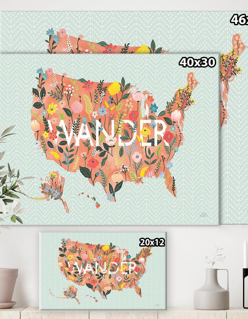 Designq WA Wild Garden USA - Cottage Canvas Wall Art