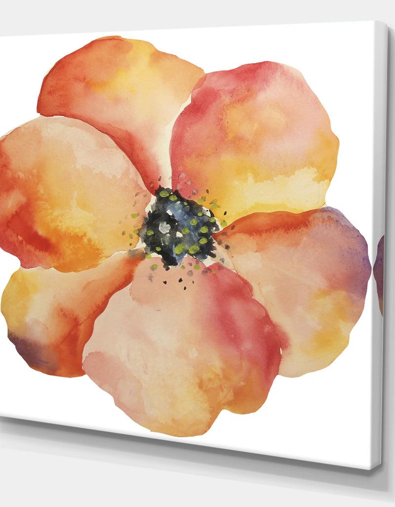 Designq Washy Poppy - Cottage Gallery-wrapped Canvas