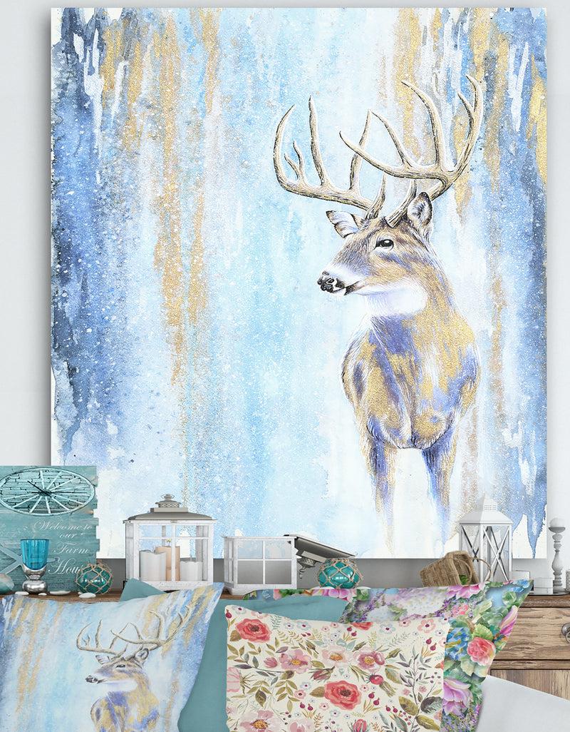 designq Winter Buck - Cottage Gallery-wrapped Canvas