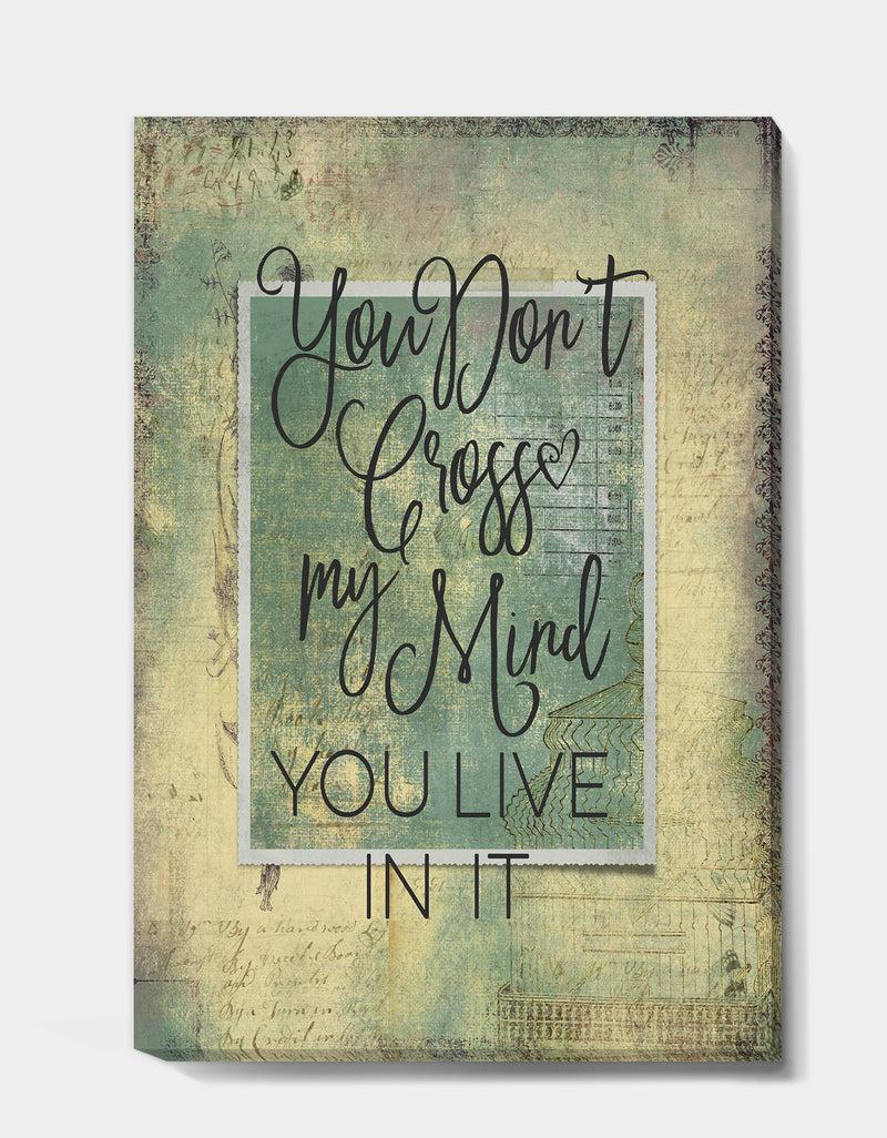 Designq You Cross My Mind - Cottage Canvas Art Print
