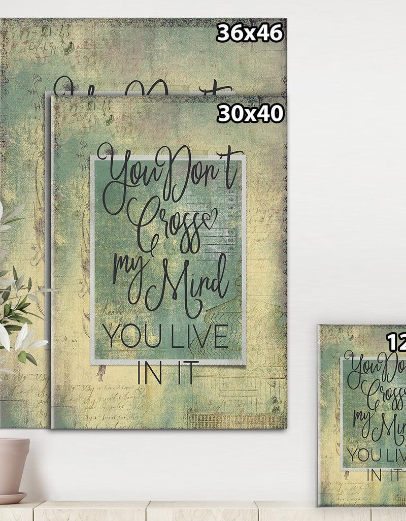Designq You Cross My Mind - Cottage Canvas Art Print