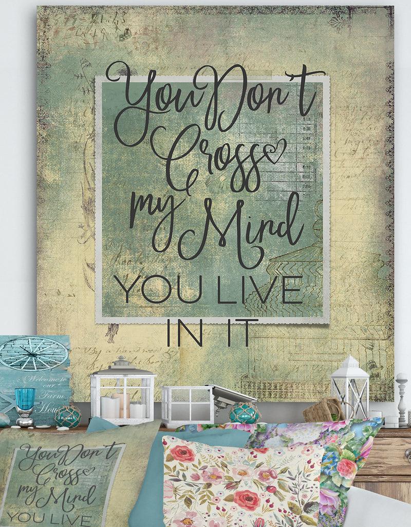 designq You Cross My Mind - Cottage Canvas Art Print