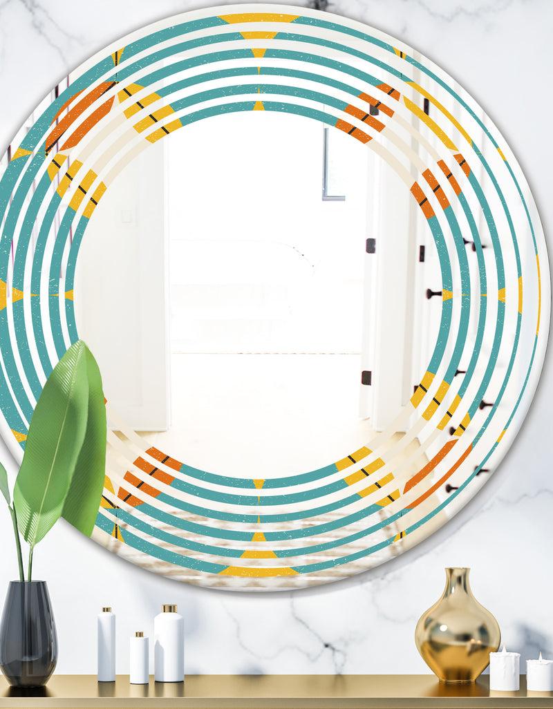 designq Diamond Retro IV - Cottage Round or Oval Wall Mirror - Wave