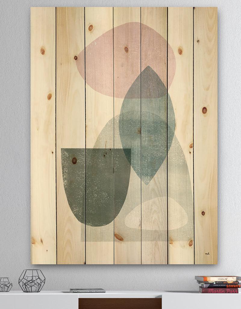 designq Distressed Dream I - Modern & Transitional Print on Natural Pine Wood