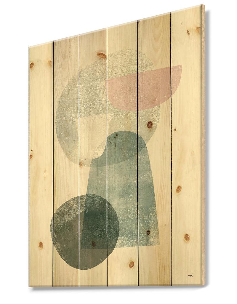 Designq Distressed Dream III - Modern & Transitional Print On Natural Pine Wood
