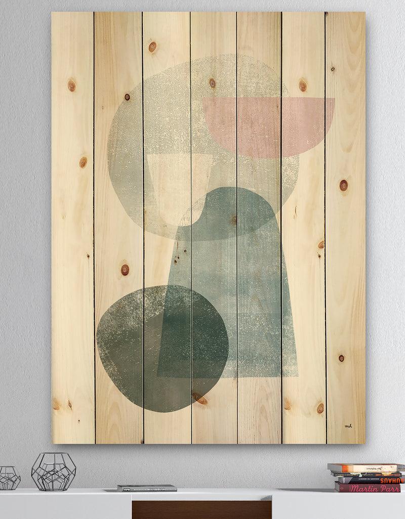 designq Distressed Dream III - Modern & Transitional Print on Natural Pine Wood