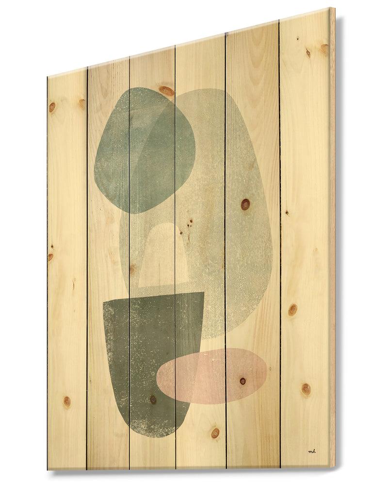 Designq Distressed Dream IV - Modern & Transitional Print On Natural Pine Wood