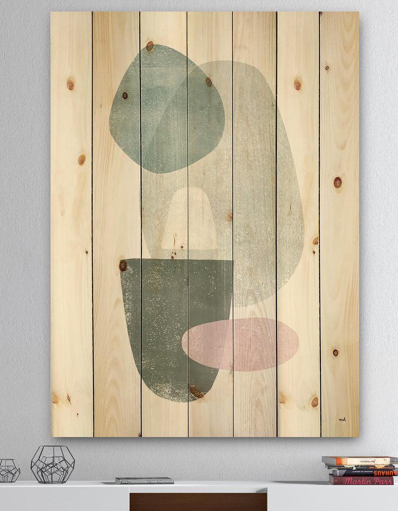 designq Distressed Dream IV - Modern & Transitional Print on Natural Pine Wood