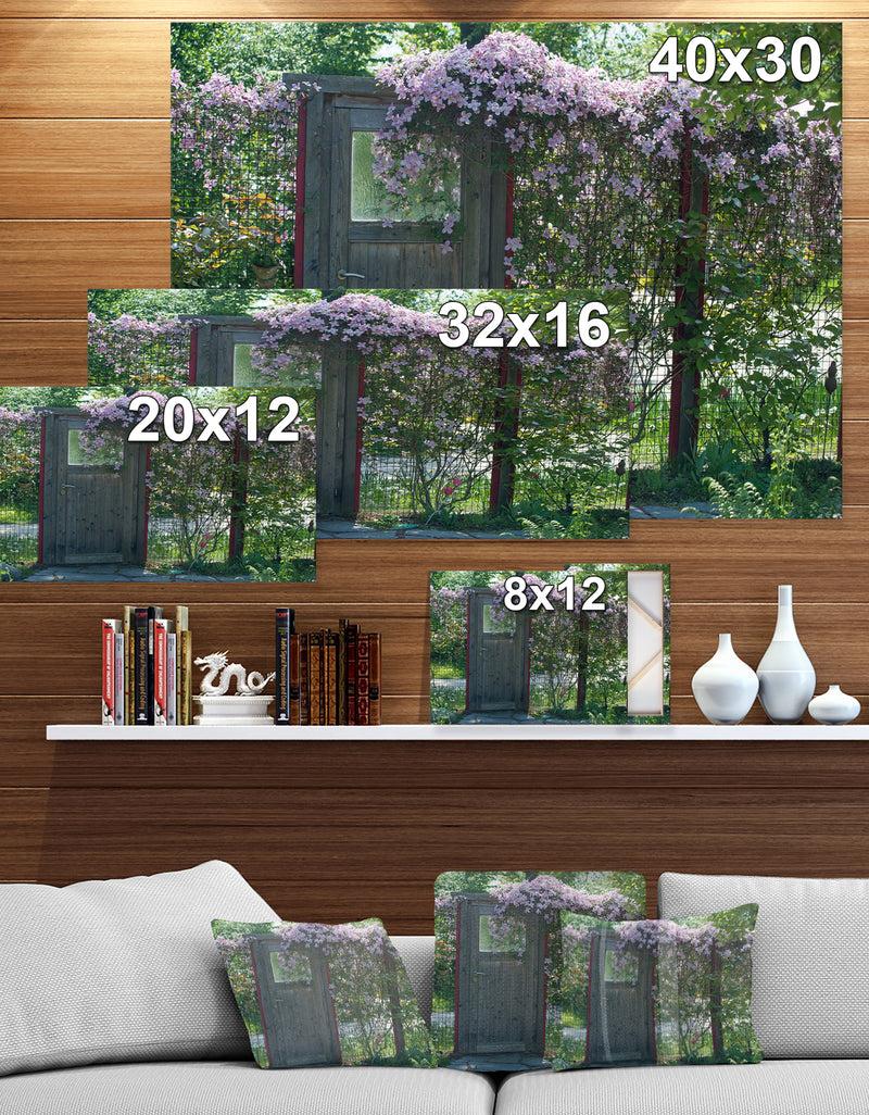 Designq Door To Garden - Floral Painting Print On Wrapped Canvas