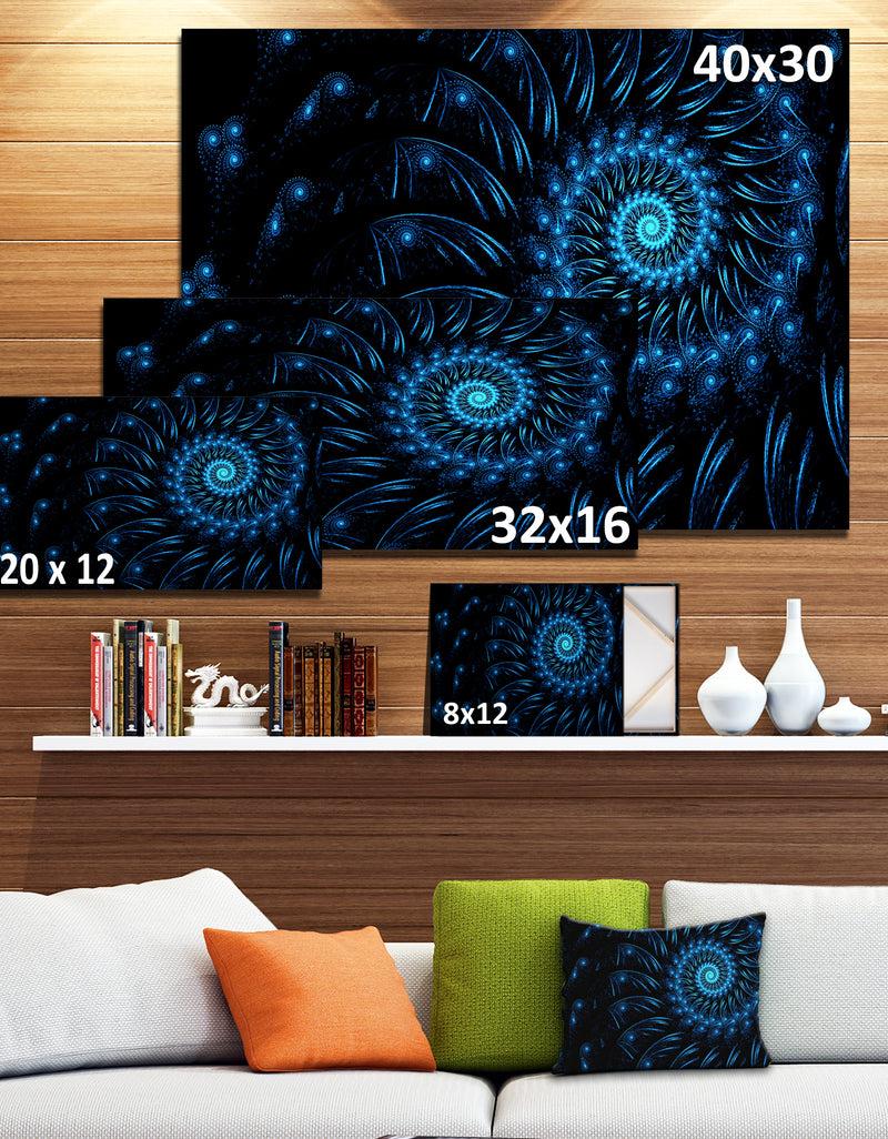 Designq Endless Spiral Snail Blue - Abstract Digital Art Canvas Print