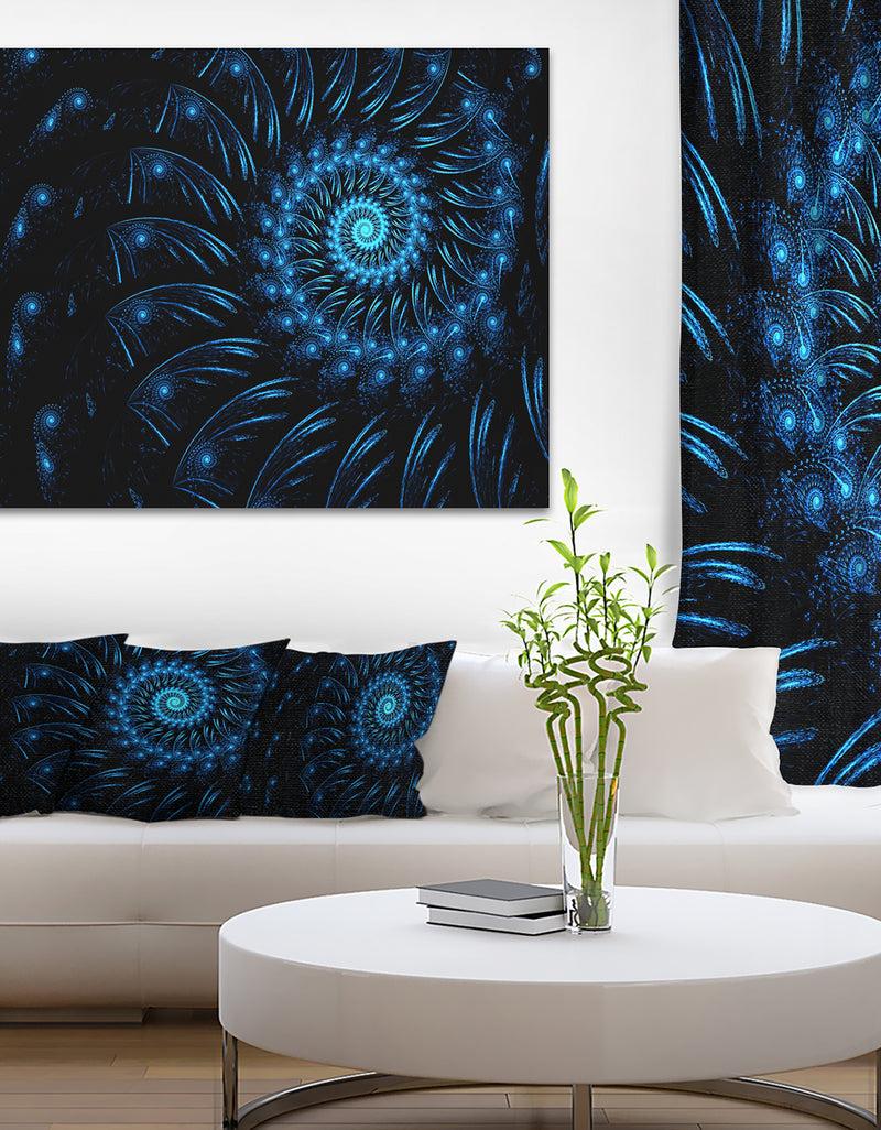 designq Endless Spiral Snail Blue - Abstract Digital Art Canvas Print