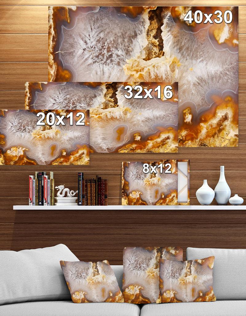 Designq Europian Brown Agate With Crystals - Stone Photographic On Wrapped Canvas