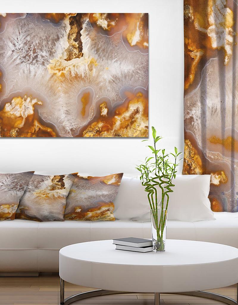 designq Europian brown agate with crystals - Stone Photographic on Wrapped Canvas