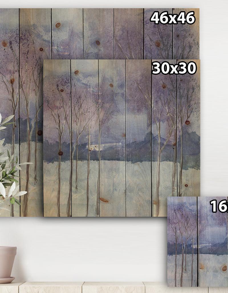 Designq Evening Serenade II - Traditional Landscape Print On Natural Pine Wood