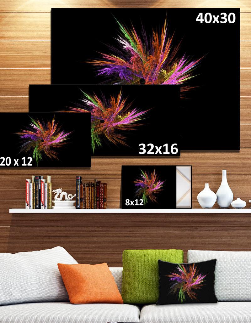 Designq Excitingly Colorful Fractal Flower - Large Floral Canvas Art Print