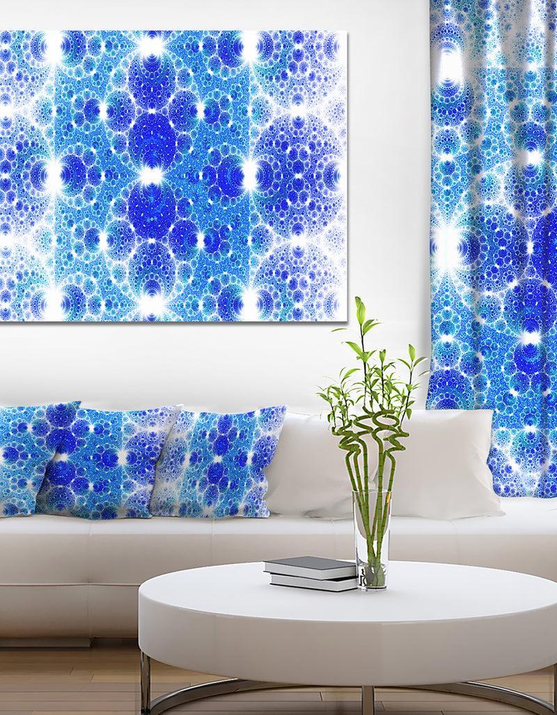 designq Exotic Blue Fractal Crescent Pattern'Large Abstract Canvas Art Print