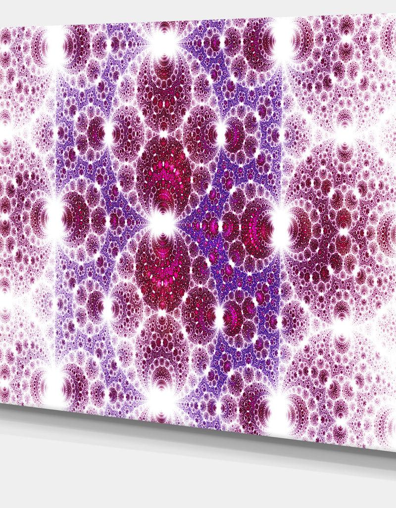 Designq Exotic Pink Fractal Crescent Pattern'Large Abstract Canvas Art Print