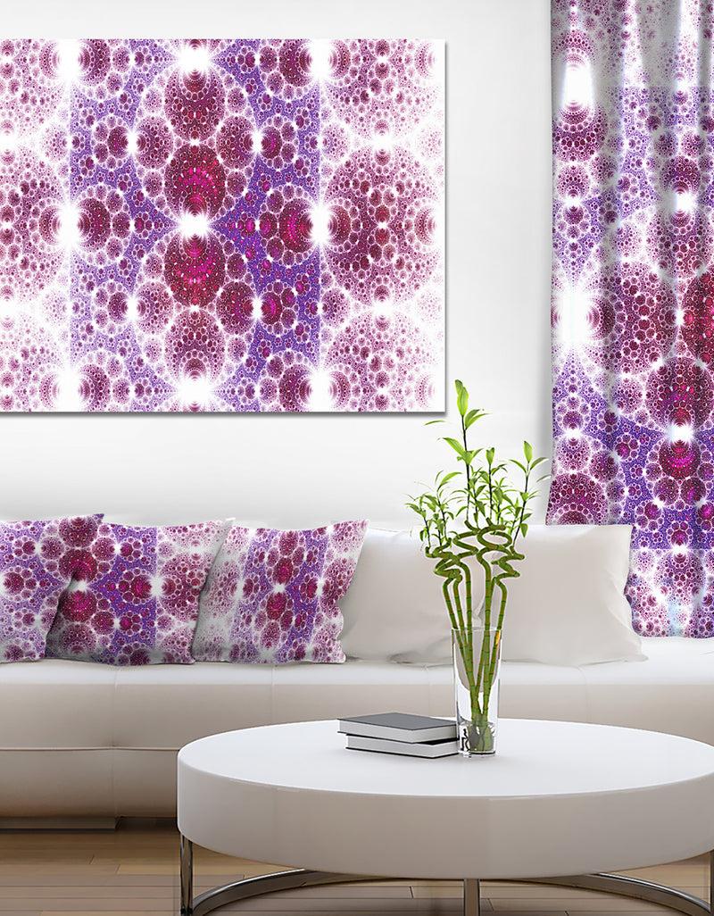 designq Exotic Pink Fractal Crescent Pattern'Large Abstract Canvas Art Print