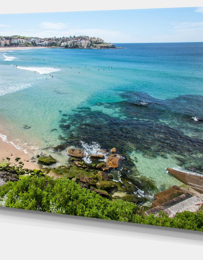 Designq Expansive Sydney Bondi Beach - Large Seashore Canvas Print