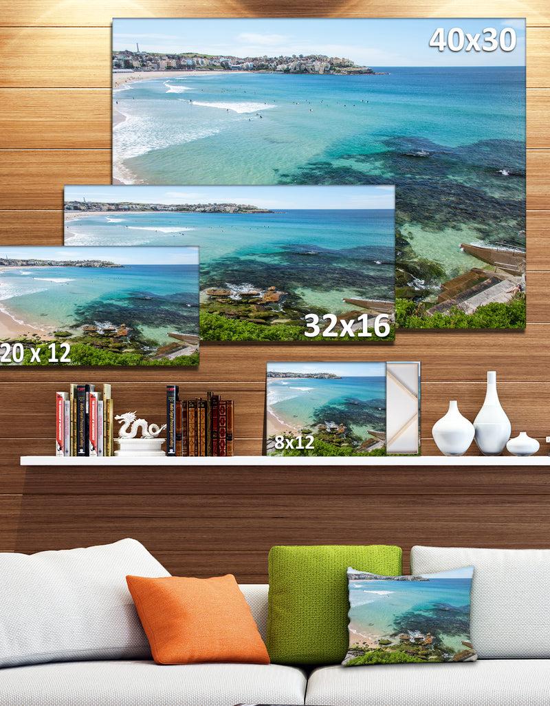 Designq Expansive Sydney Bondi Beach - Large Seashore Canvas Print