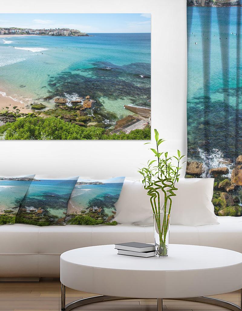 designq Expansive Sydney Bondi Beach - Large Seashore Canvas Print