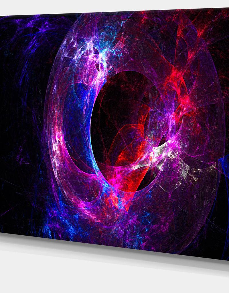 Designq Far Spherical Galaxy Purple - Abstract Digital Art Canvas Print