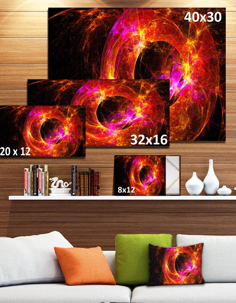 Designq Far Spherical Galaxy Red - Abstract Digital Art Canvas Print