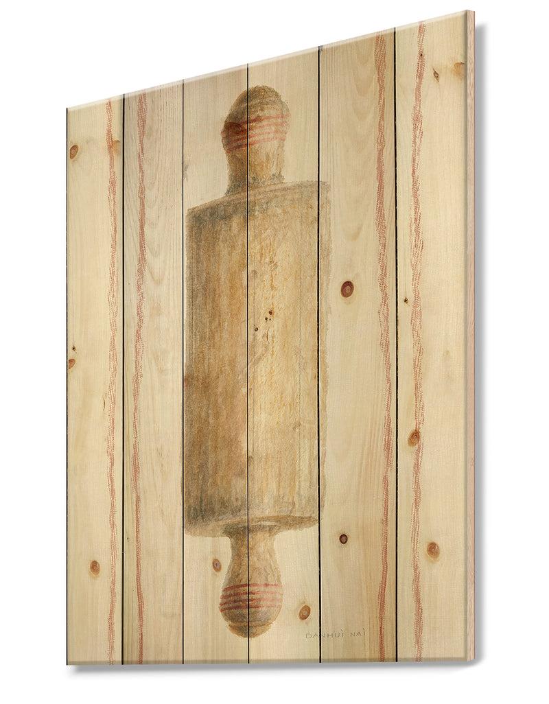 Designq Farm Kitchen III - Kitchen Print On Natural Pine Wood