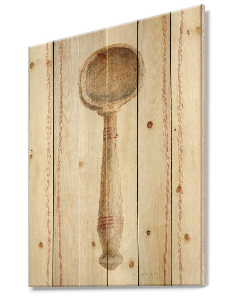 Designq Farm Kitchen IV - Kitchen Print On Natural Pine Wood