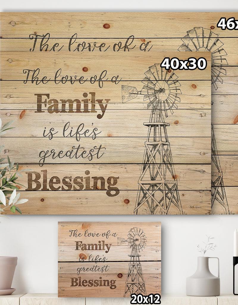 Designq Farmhouse Moment Windmills - Farmhouse Print On Natural Pine Wood