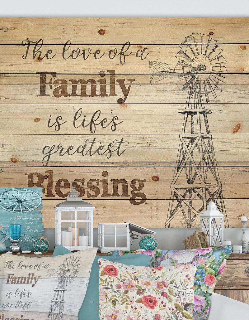 designq Farmhouse Moment windmills - Farmhouse Print on Natural Pine Wood