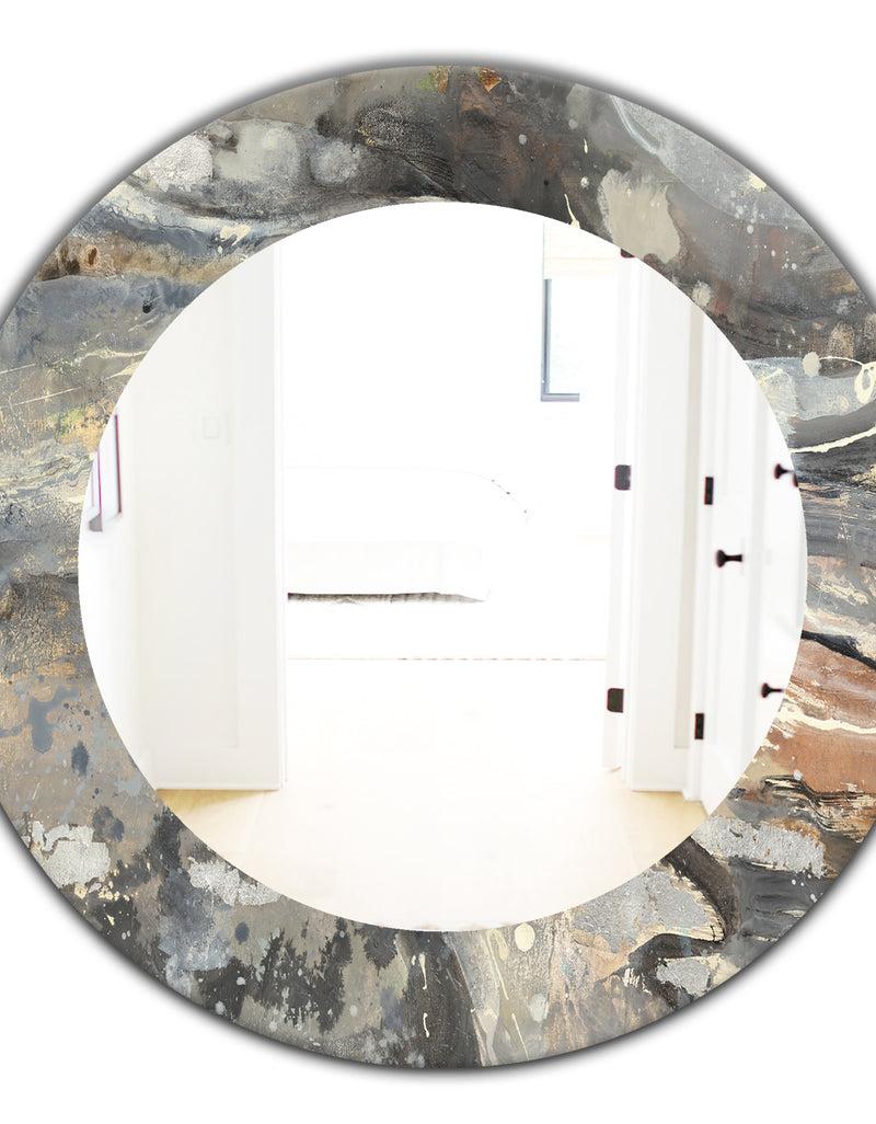 Designq Fire And Ice Minerals I - Farmhouse Mirror - Frameless Oval Or Round Wall Mirror