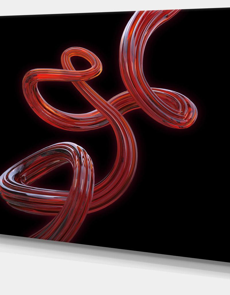 Designq Flexible Caramel Line On Black'Extra Large Abstract Canvas Art Print