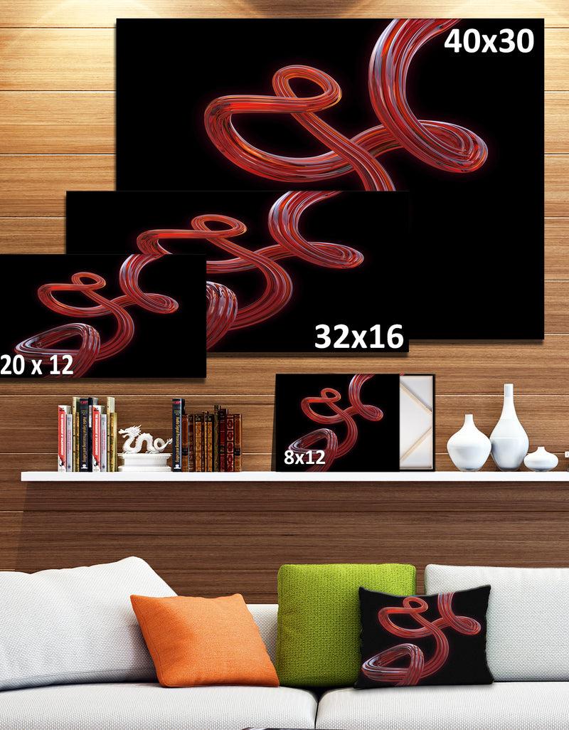 Designq Flexible Caramel Line On Black'Extra Large Abstract Canvas Art Print