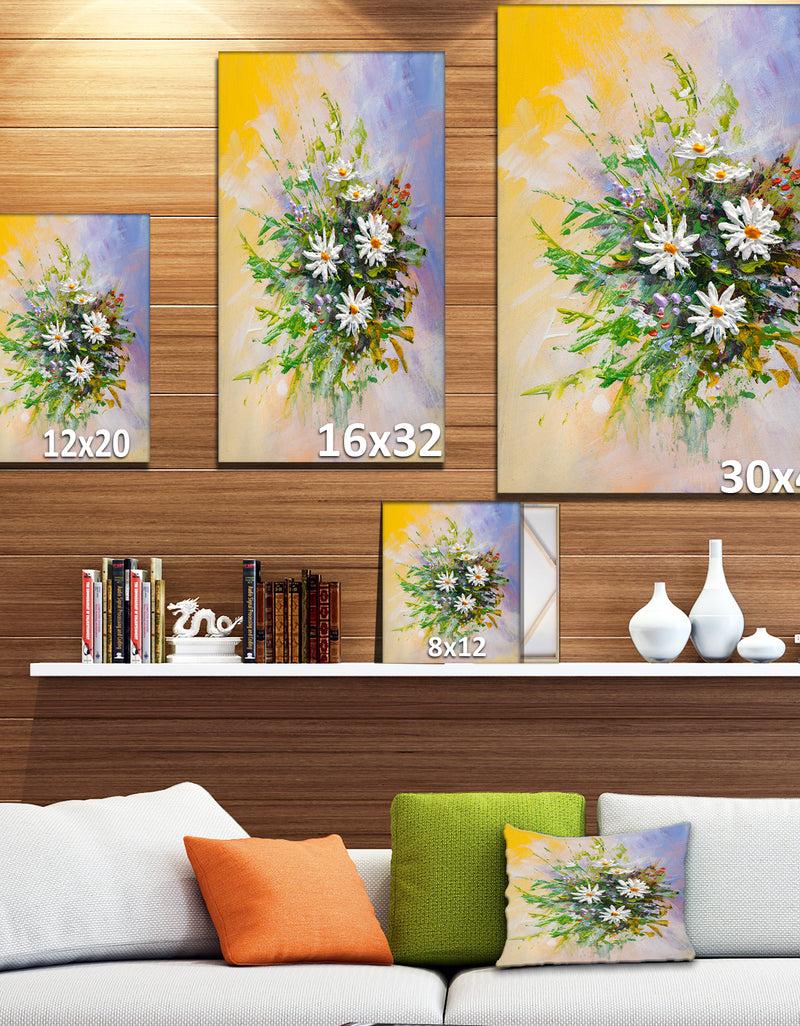 Designq Flower Bouquet - Floral Painting Print On Wrapped Canvas