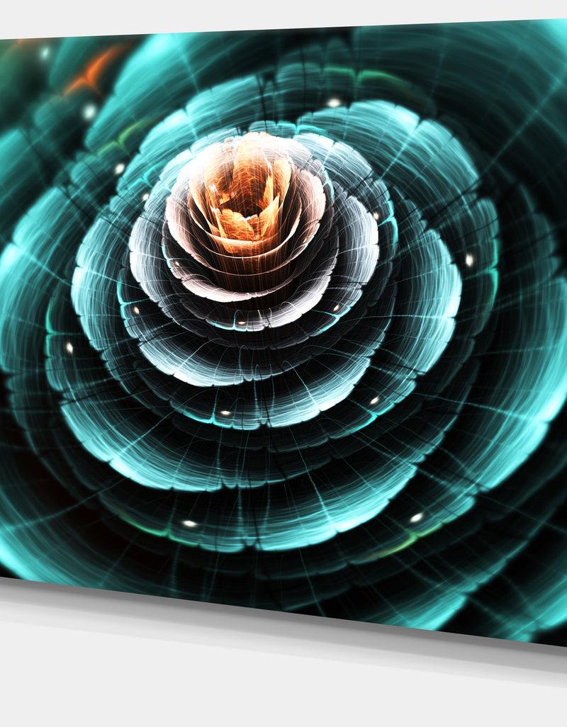 Designq Flower Clear Turquoise Digital Art - Large Floral Canvas Art Print