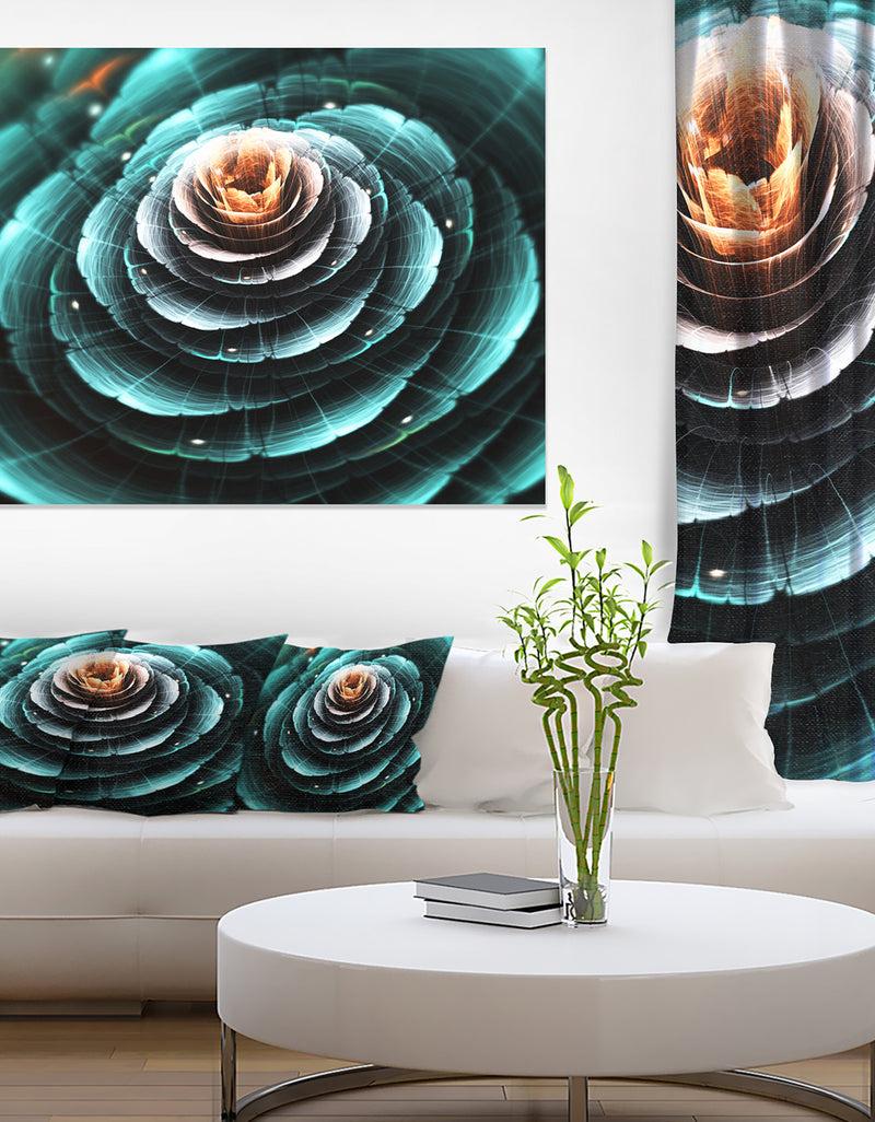 designq Flower Clear Turquoise Digital Art - Large Floral Canvas Art Print
