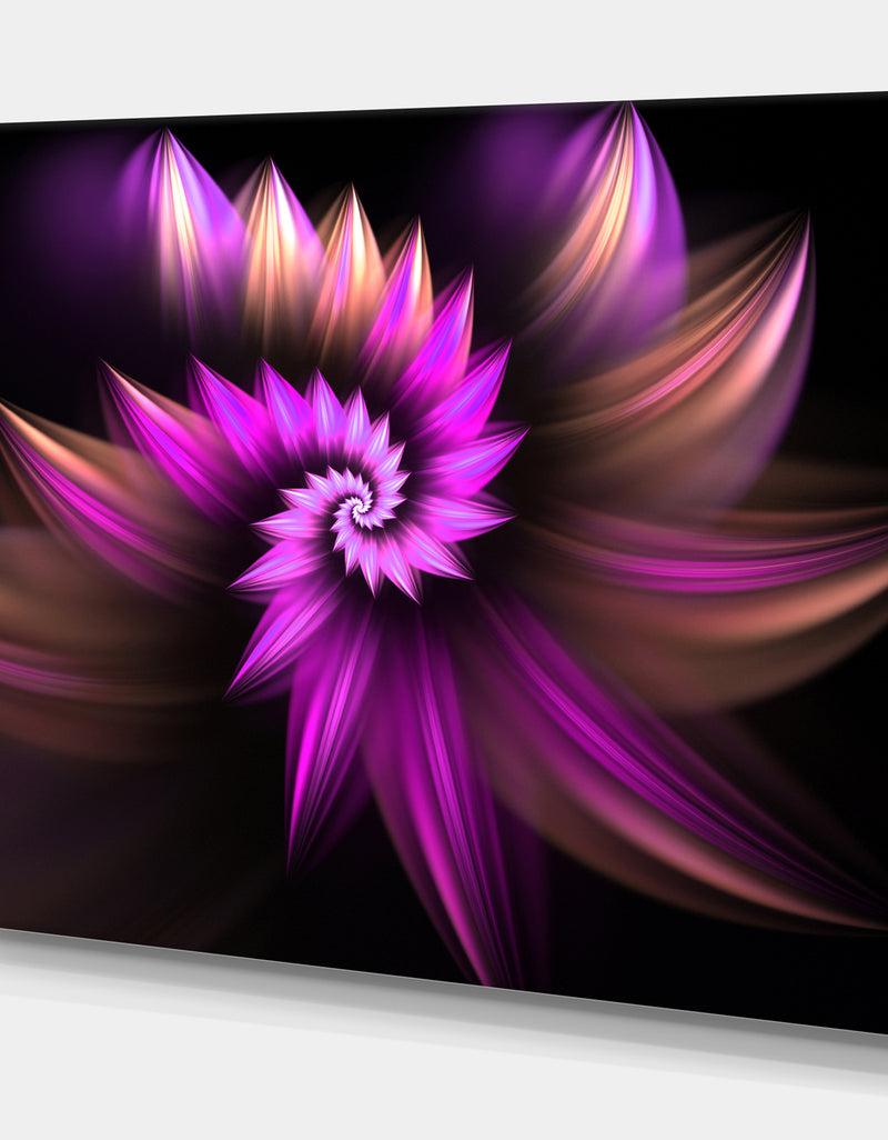 Designq Flowery Purple - Digital Art On Wrapped Canvas