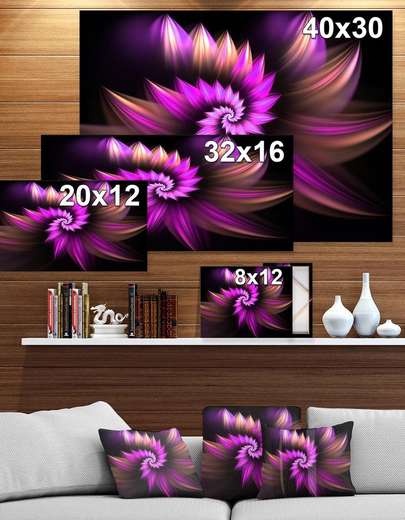 Designq Flowery Purple - Digital Art On Wrapped Canvas
